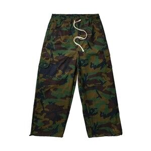 Reason Men’s Camo Infantry Wide Leg Nylon Parachute Cargo Pants Size M